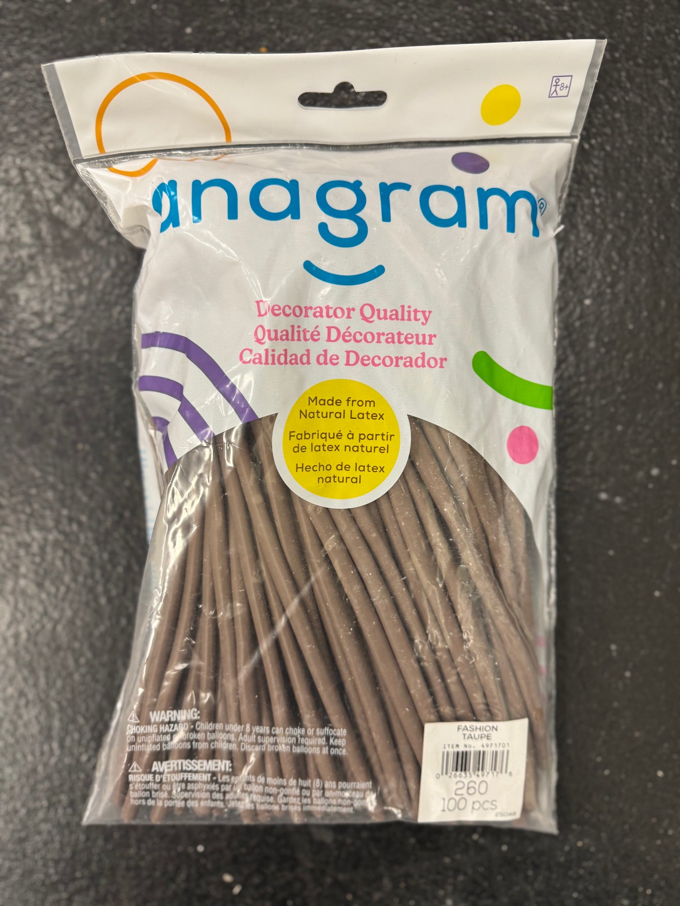 Taupe Solid 260 Twisting Latex Bag