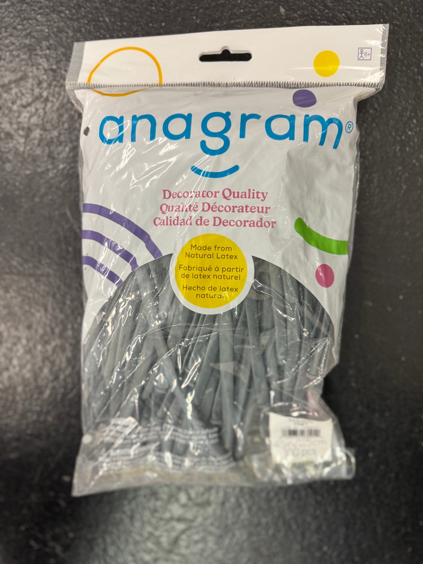 Grey Solid 260 Twisting Latex Bag