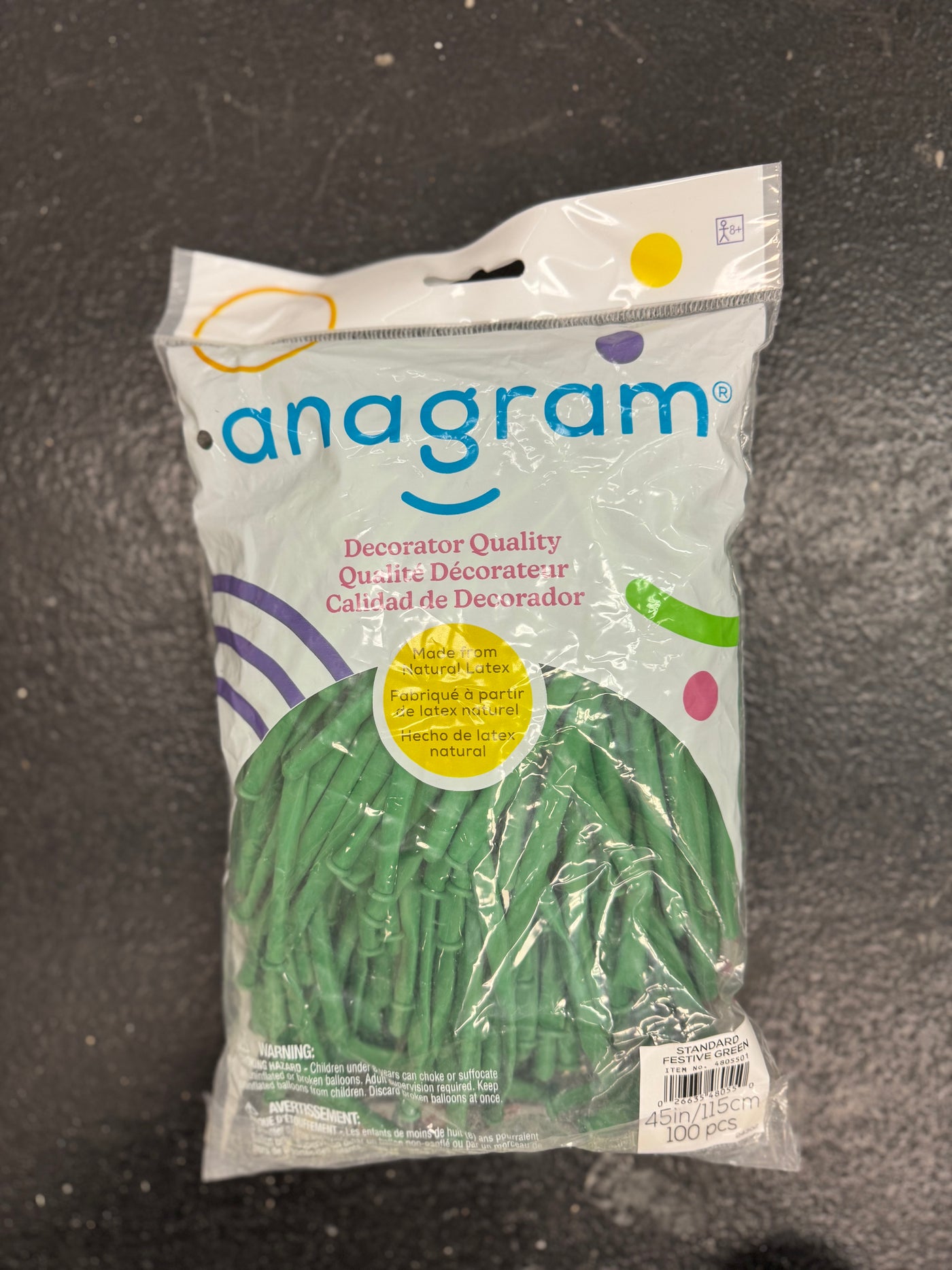 Festive Green Solid 260 Twisting Latex Bag