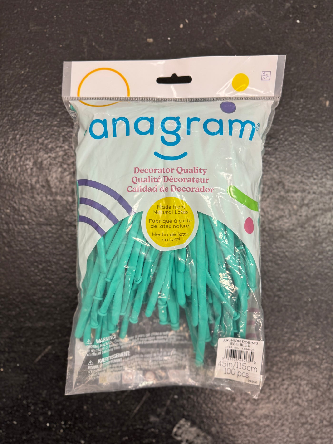 Robins Egg Blue Solid 260 Twisting Latex Bag