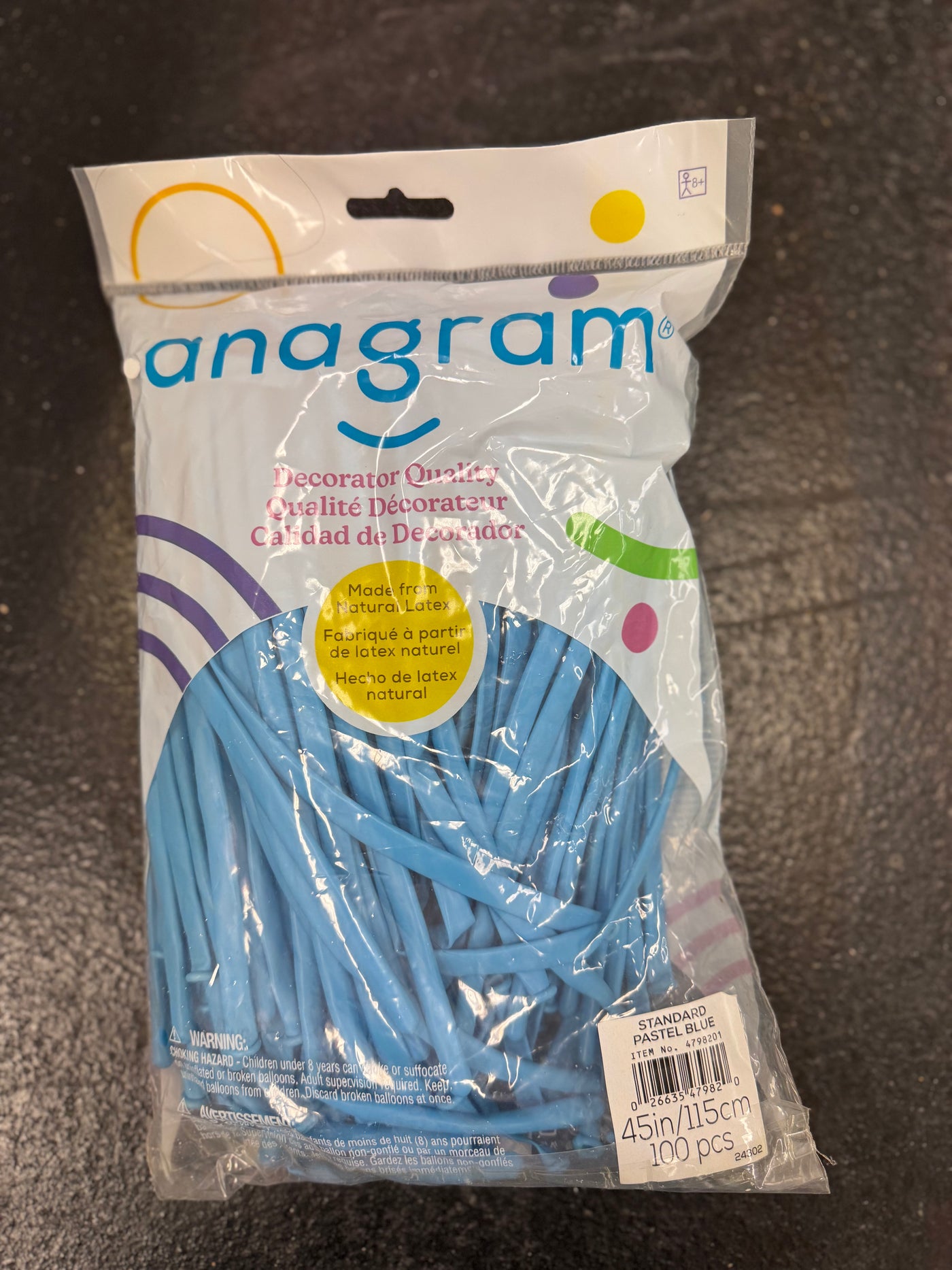 Pastel Blue Solid 260 Twisting Latex Bag