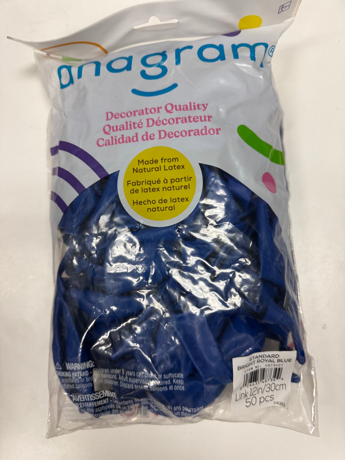 Bright Royal Blue Quick Links Latex Bag