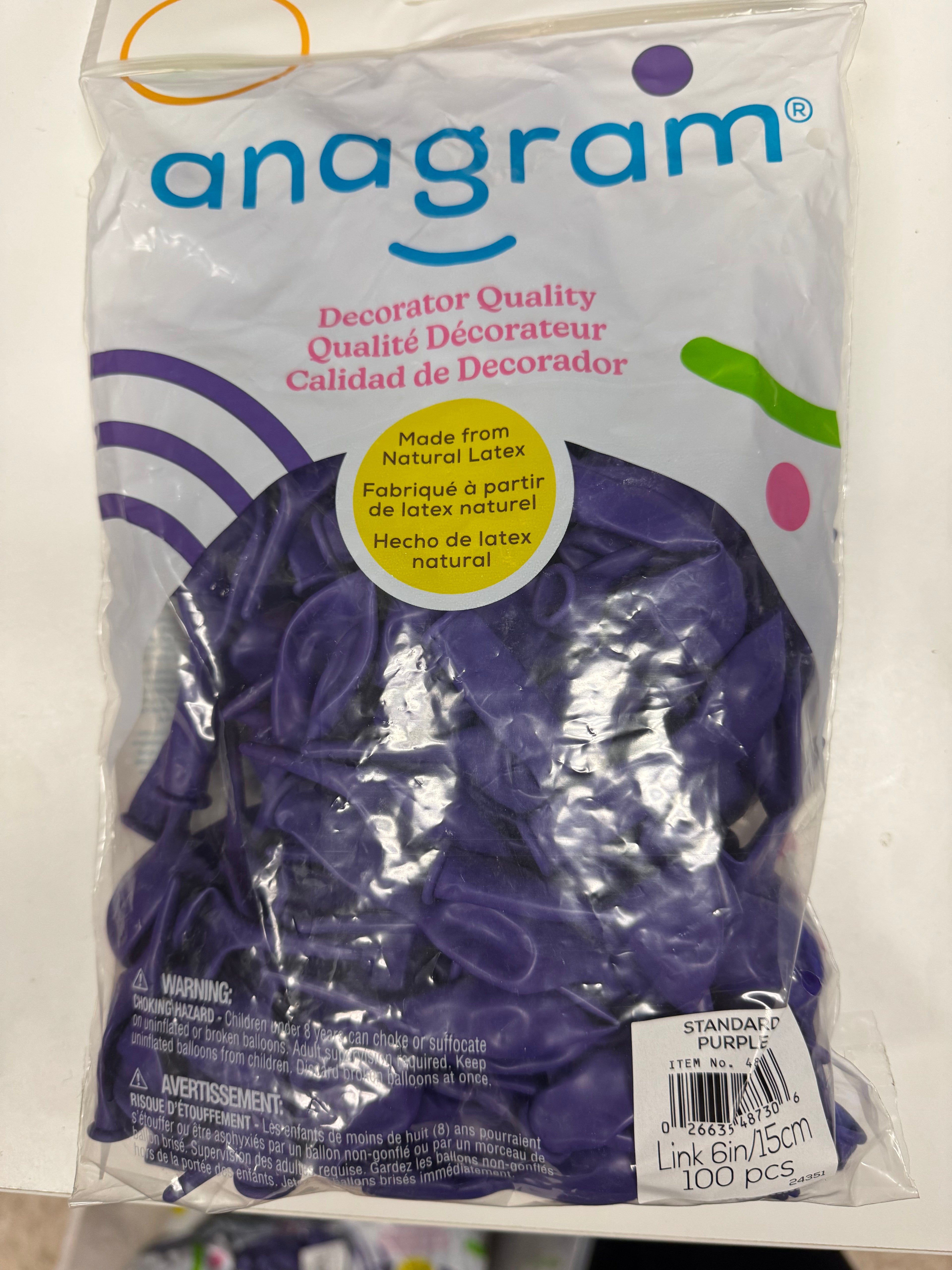 Purple Quick Links Latex Bag