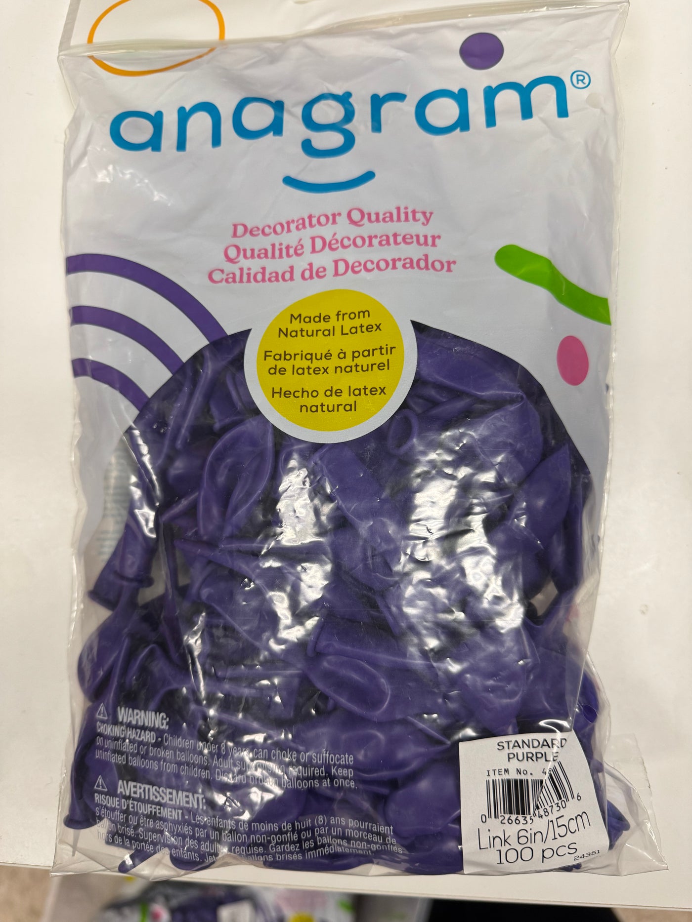 Purple Quick Links Latex Bag