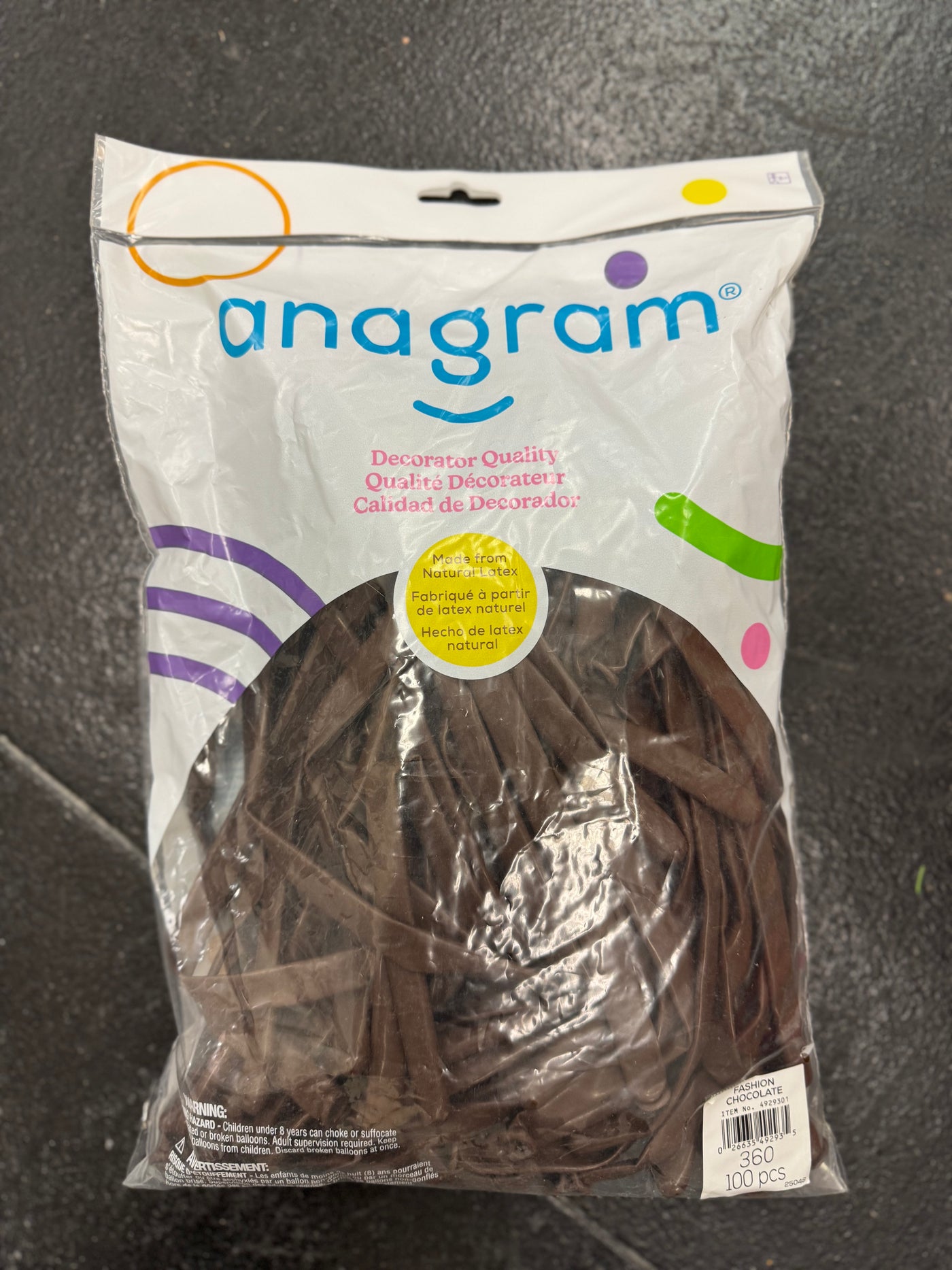 Chocolate Brown Solid 360 Twisting Latex Bag