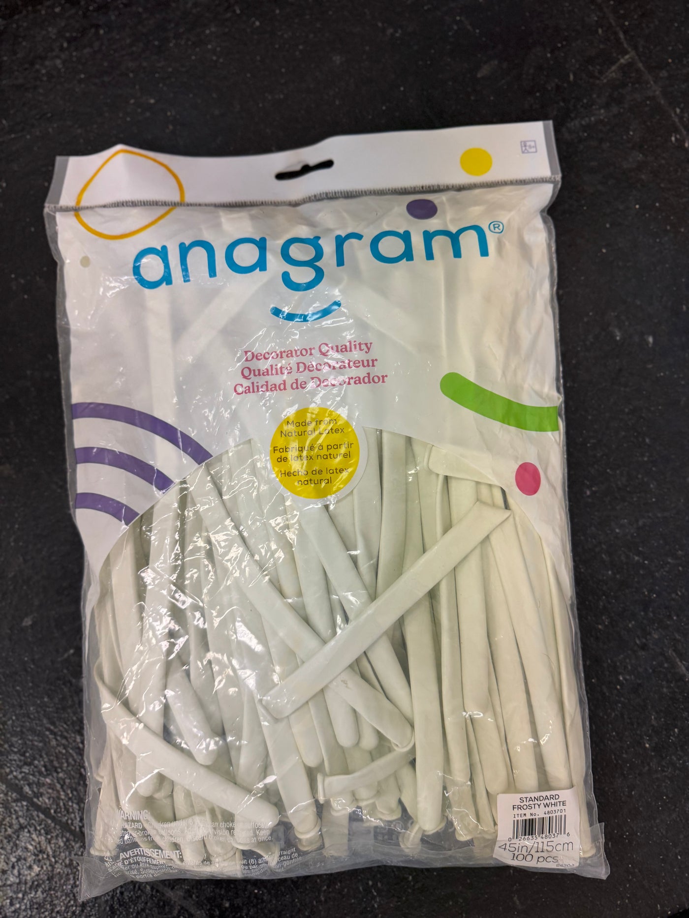 White Solid 360 Twisting Latex Bag