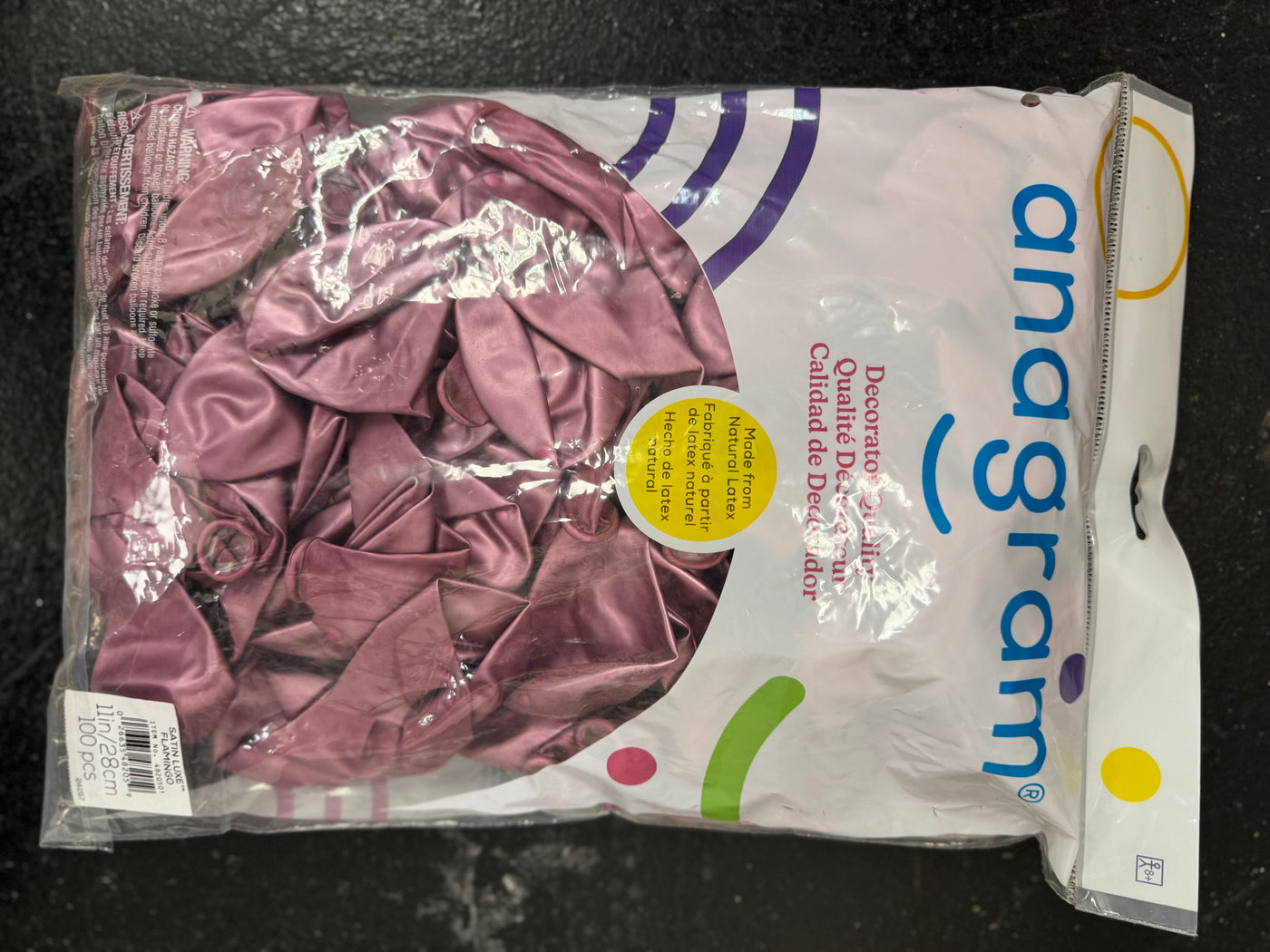 Satin Luxe Flamingo Pink Solid 11" Latex Bag