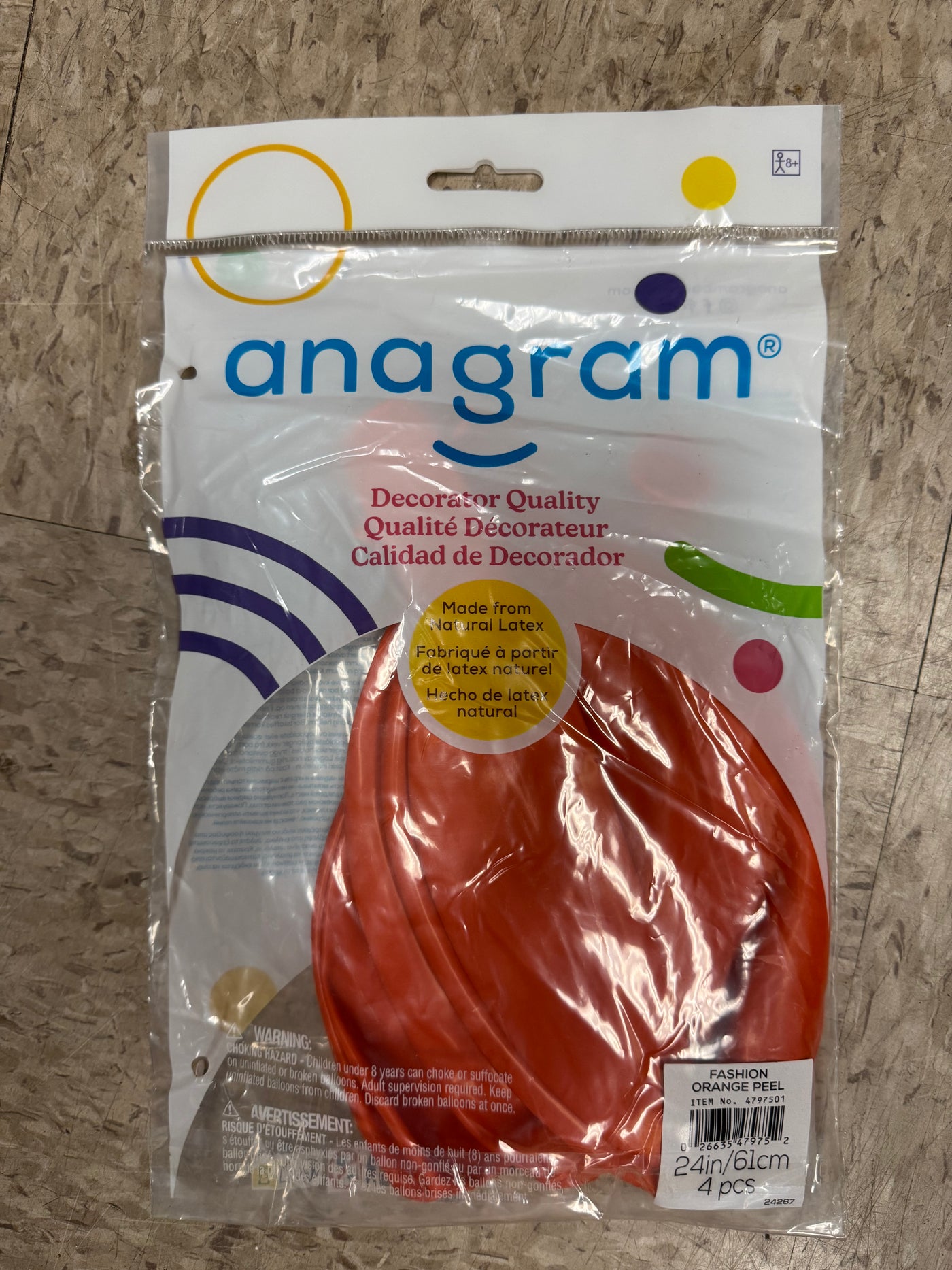 Fashion Orange Peel Solid 24" Latex Bag