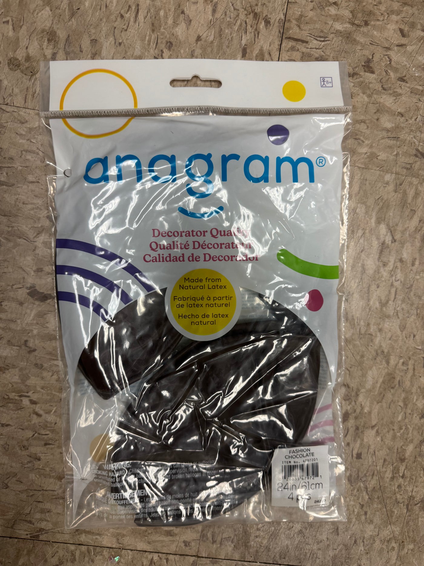 Fashion Chocolate Brown Solid 24" Latex Bag