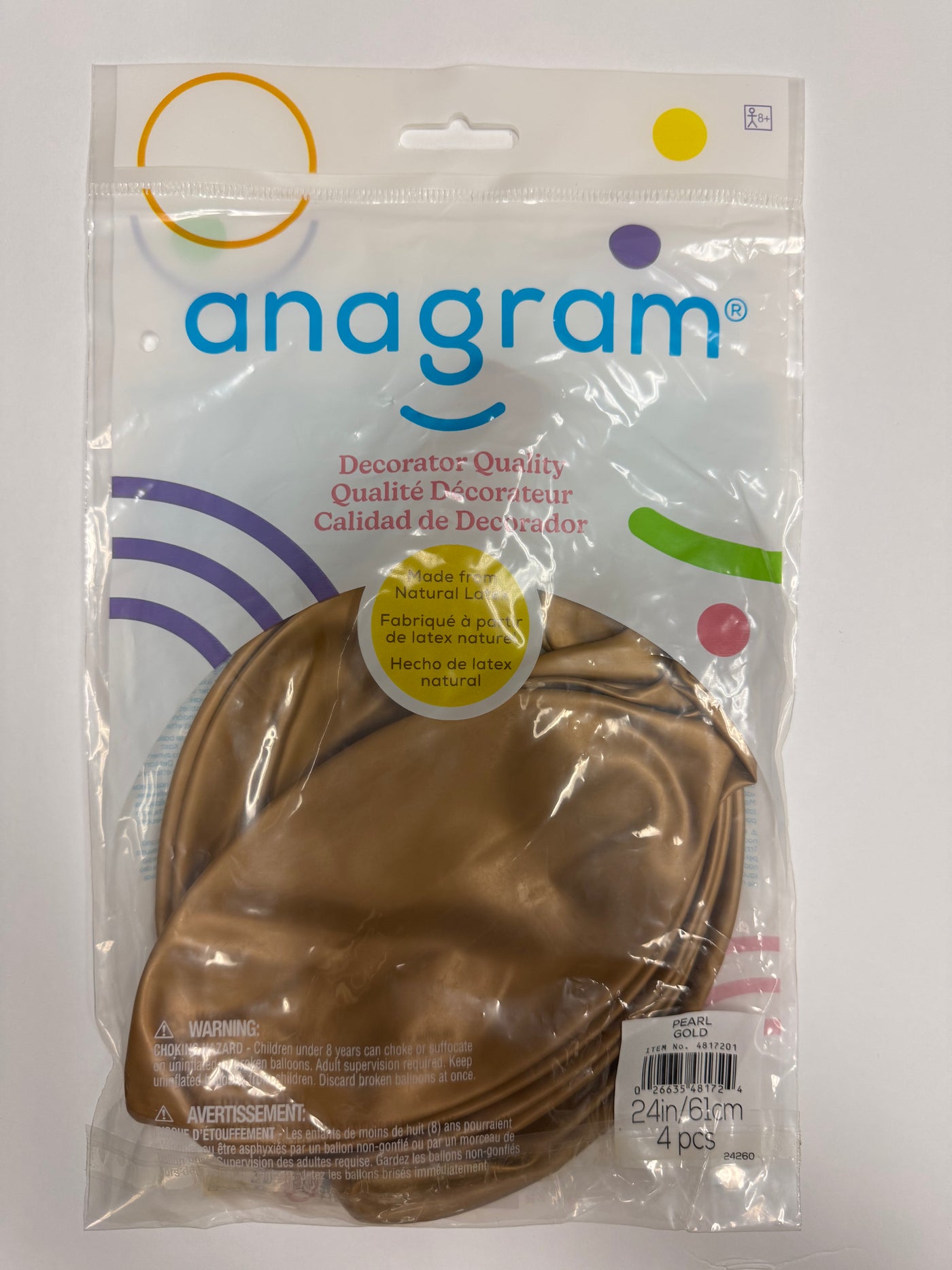 Pearl Gold Solid 24" Latex Bag