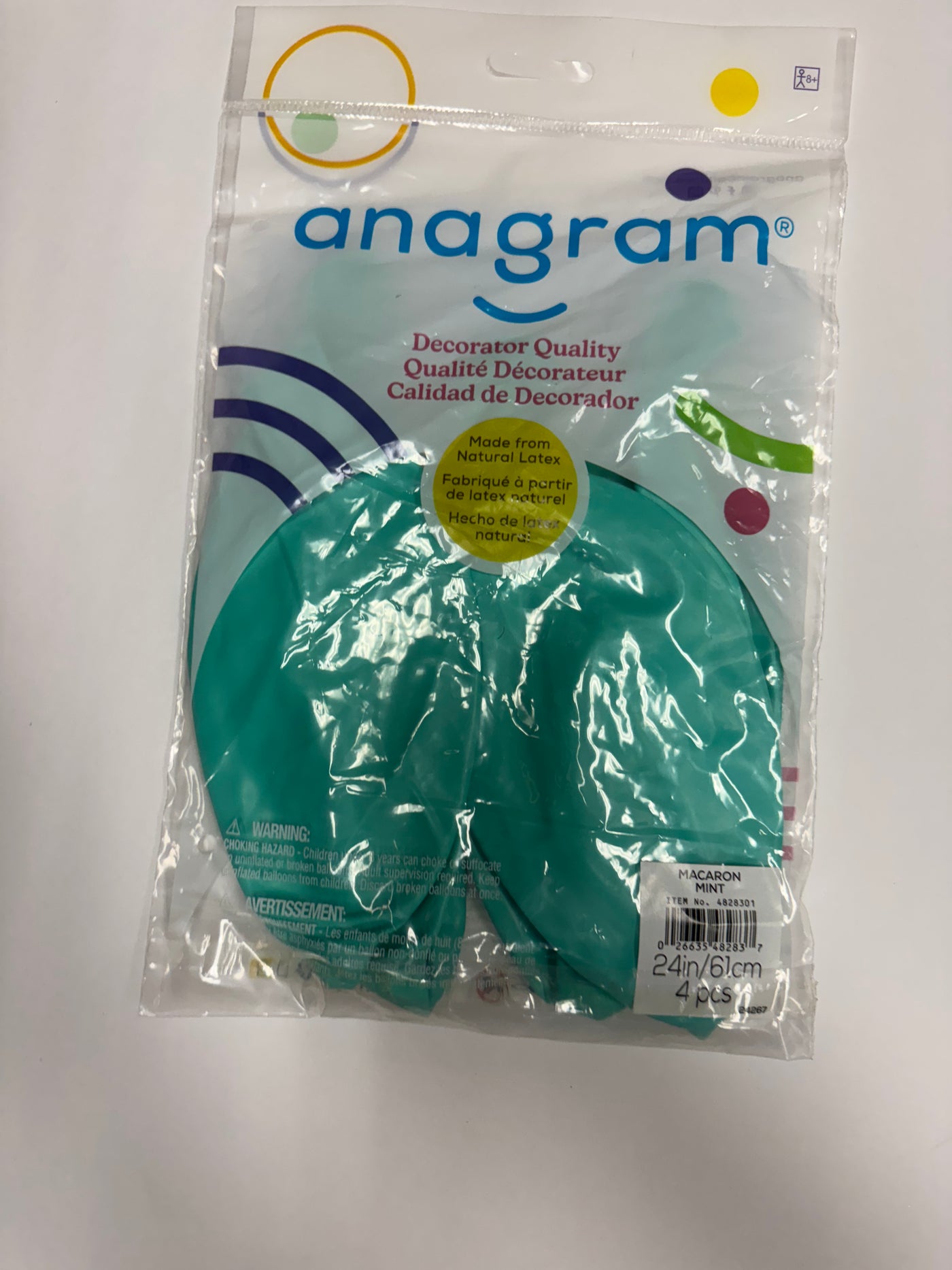 Macaron Mint Solid 24" Latex Bag