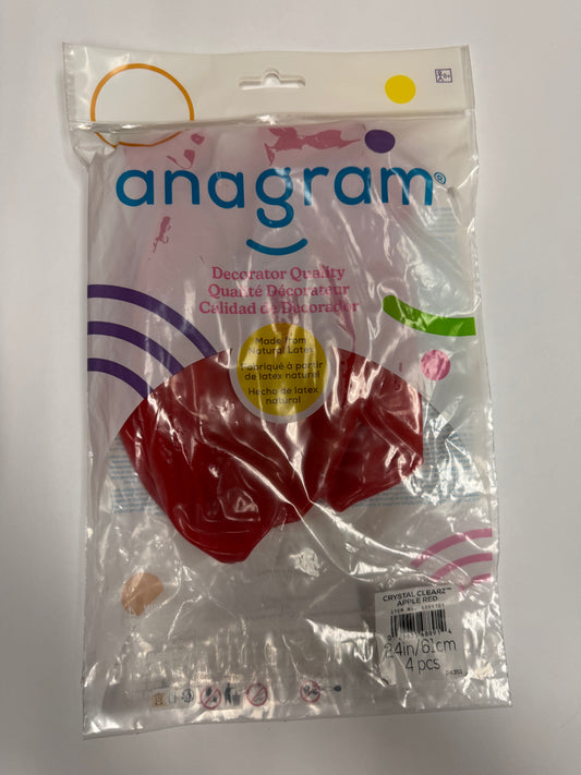 Crystal Clearz Apple Red Solid 24" Latex Bag