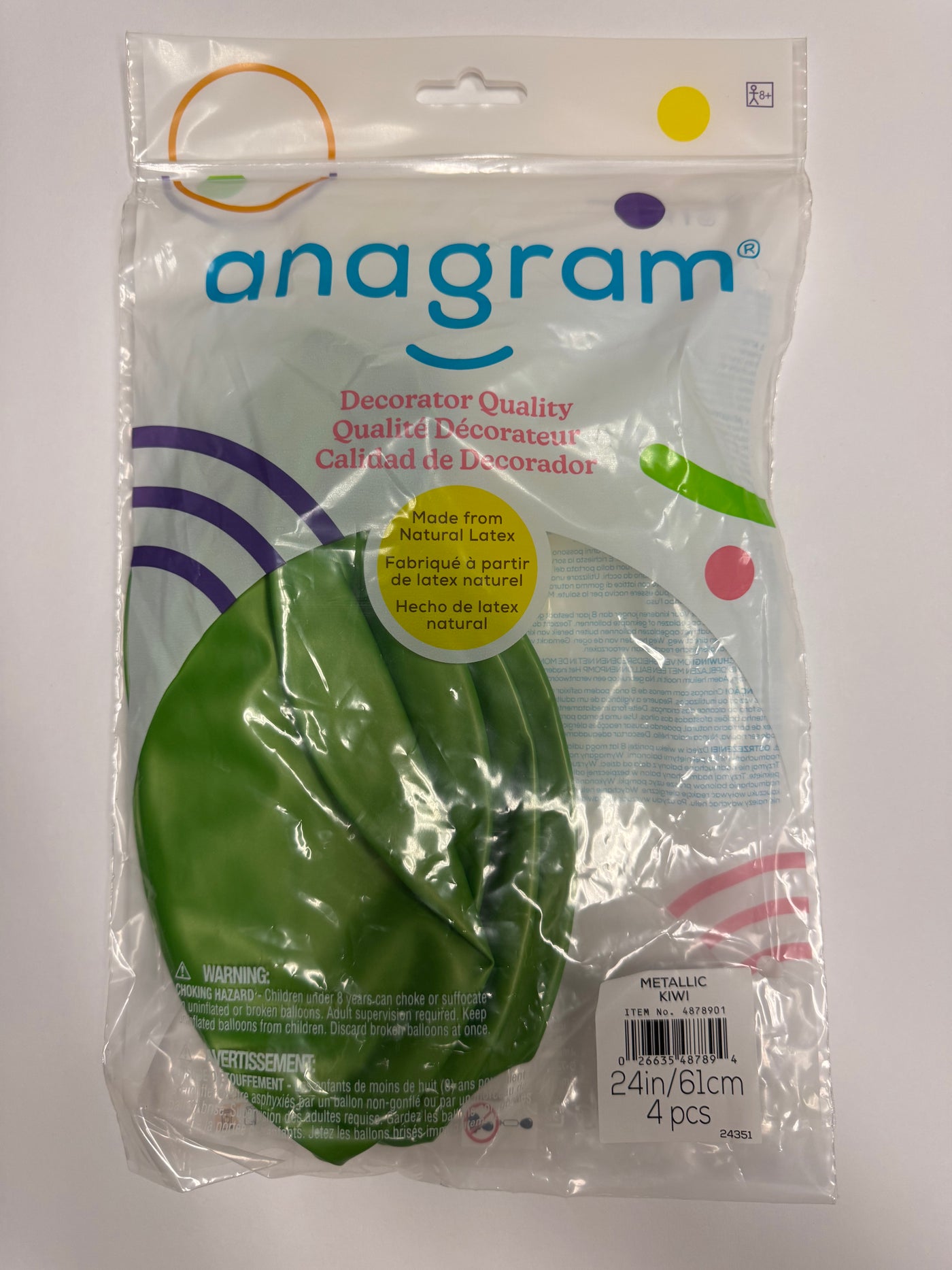 Metallic Kiwi Red Solid 24" Latex Bag