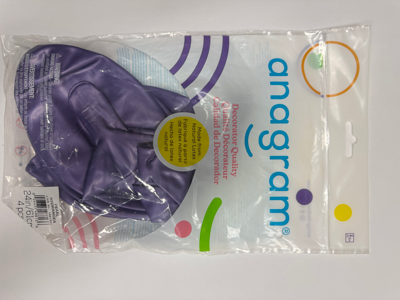 Pearl Hydrangea Purple Solid 24" Latex Bag