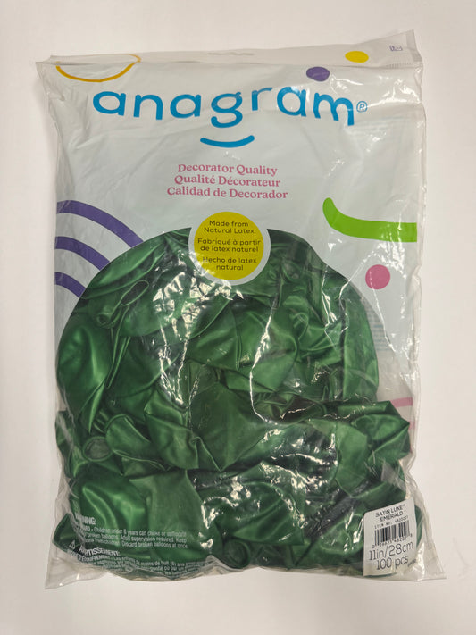 Satin Luxe Emerald Green Solid 11" Latex Bag