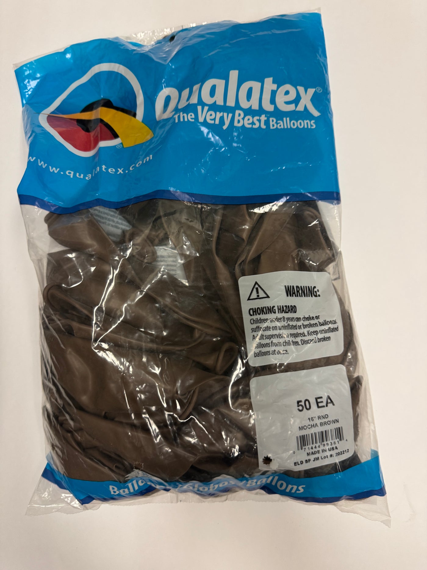 Mocha Brown Solid 16" Latex Bag (Old Quality)