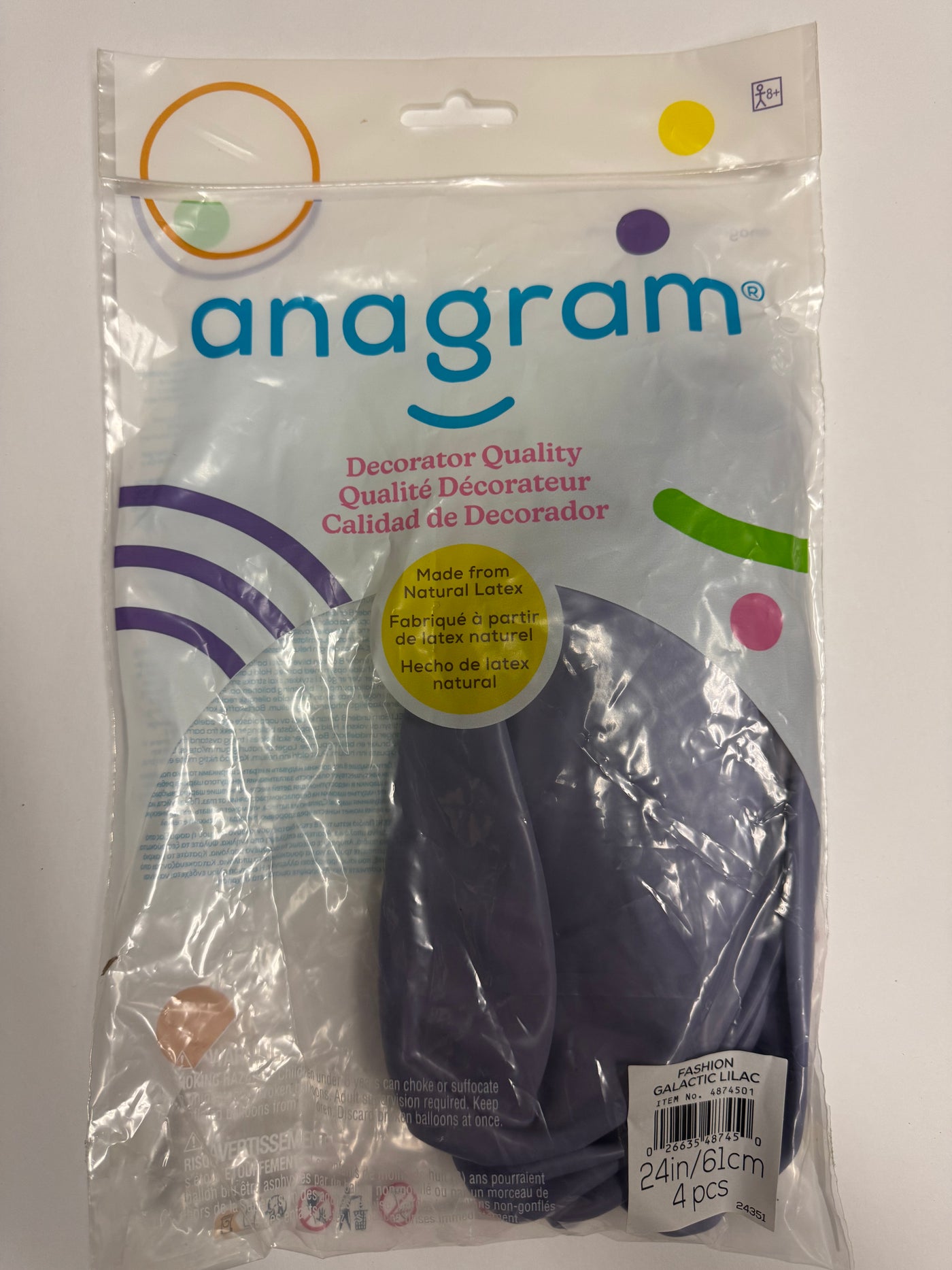 Fashion Galactic Lilac Solid 24" Latex Bag