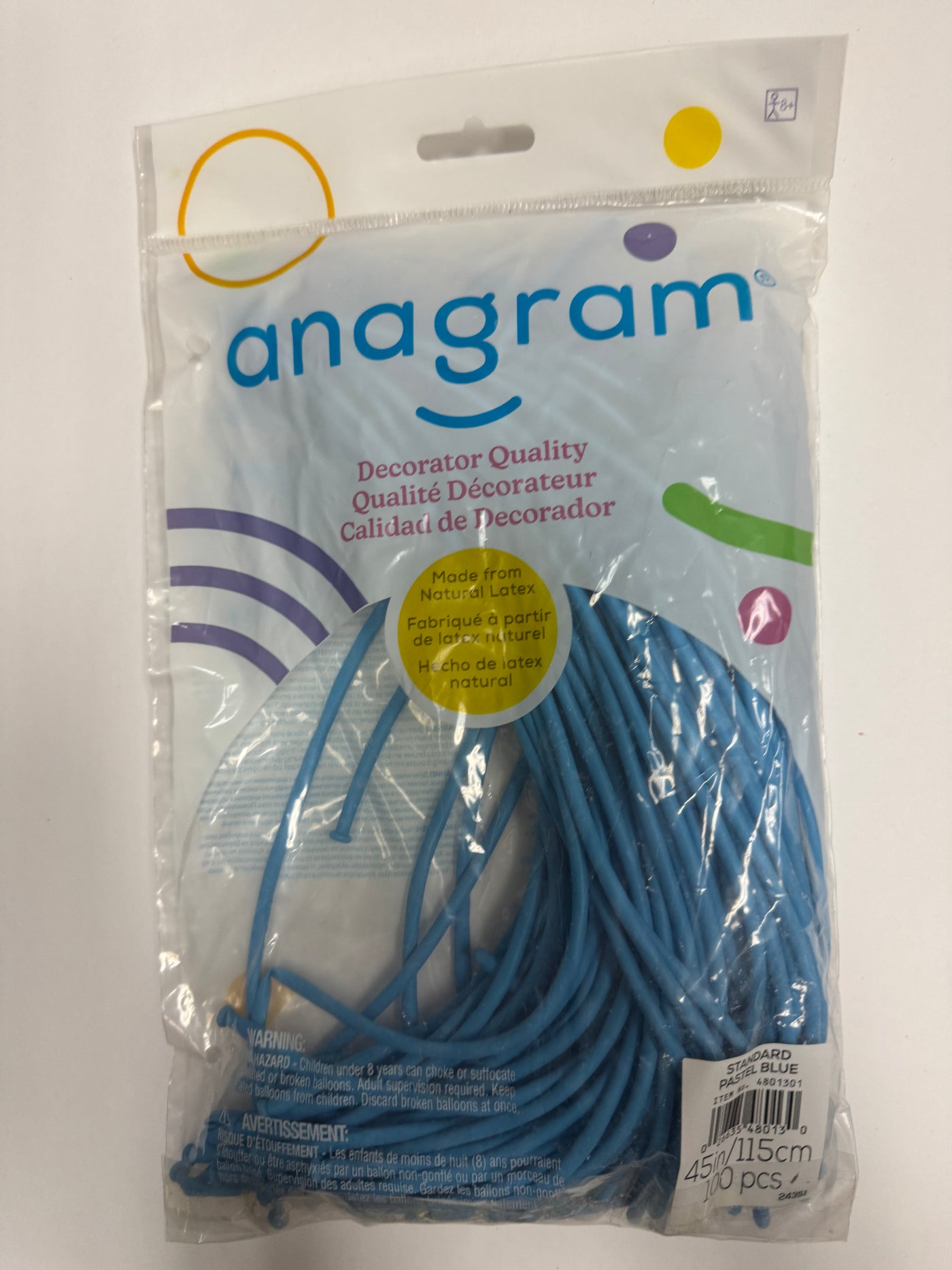 Standard Pastel Blue Solid 160 Twisting Latex Bag