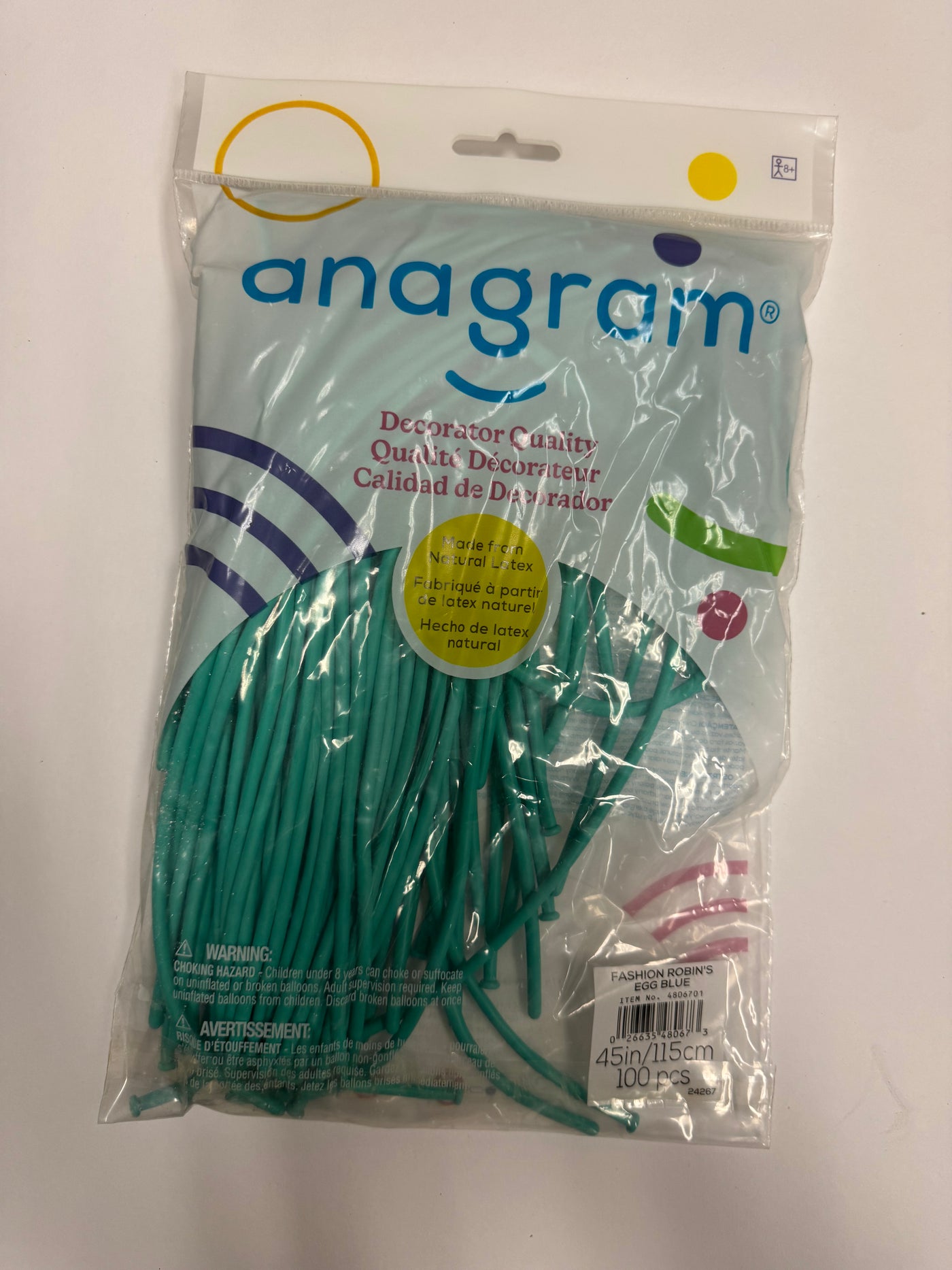 Fashion Robin's Egg Blue Solid 160 Twisting Latex Bag