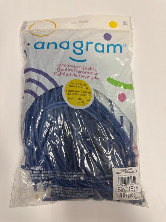 Standard Bright Royal Blue Solid 160 Twisting Latex Bag