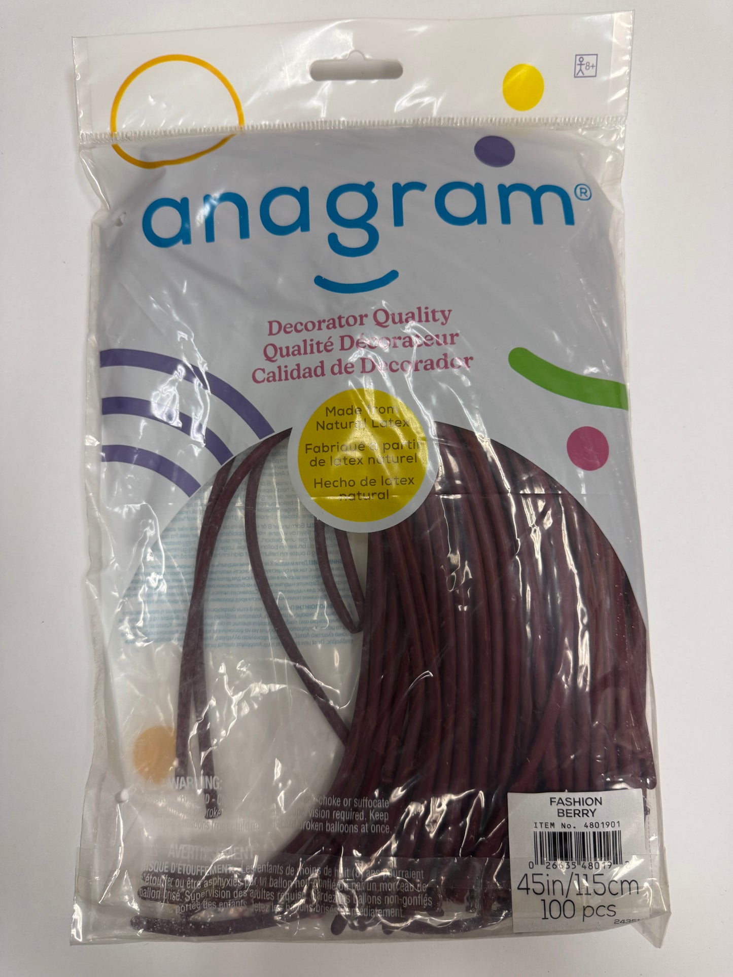 Fashion Berry Burgundy Solid 160 Twisting Latex Bag