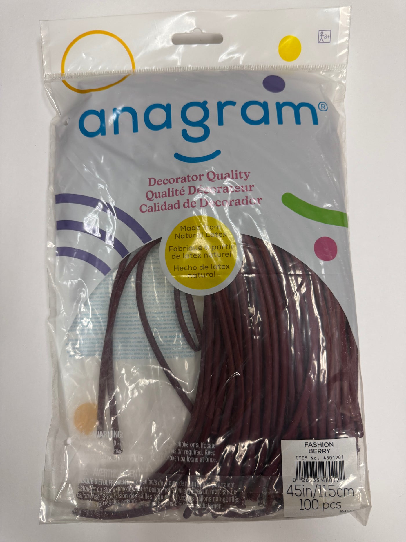 Fashion Berry Burgundy Solid 160 Twisting Latex Bag