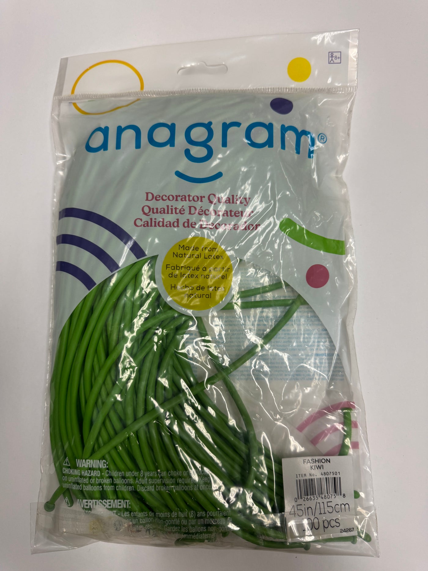 Fashion Kiwi Lime Solid 160 Twisting Latex Bag