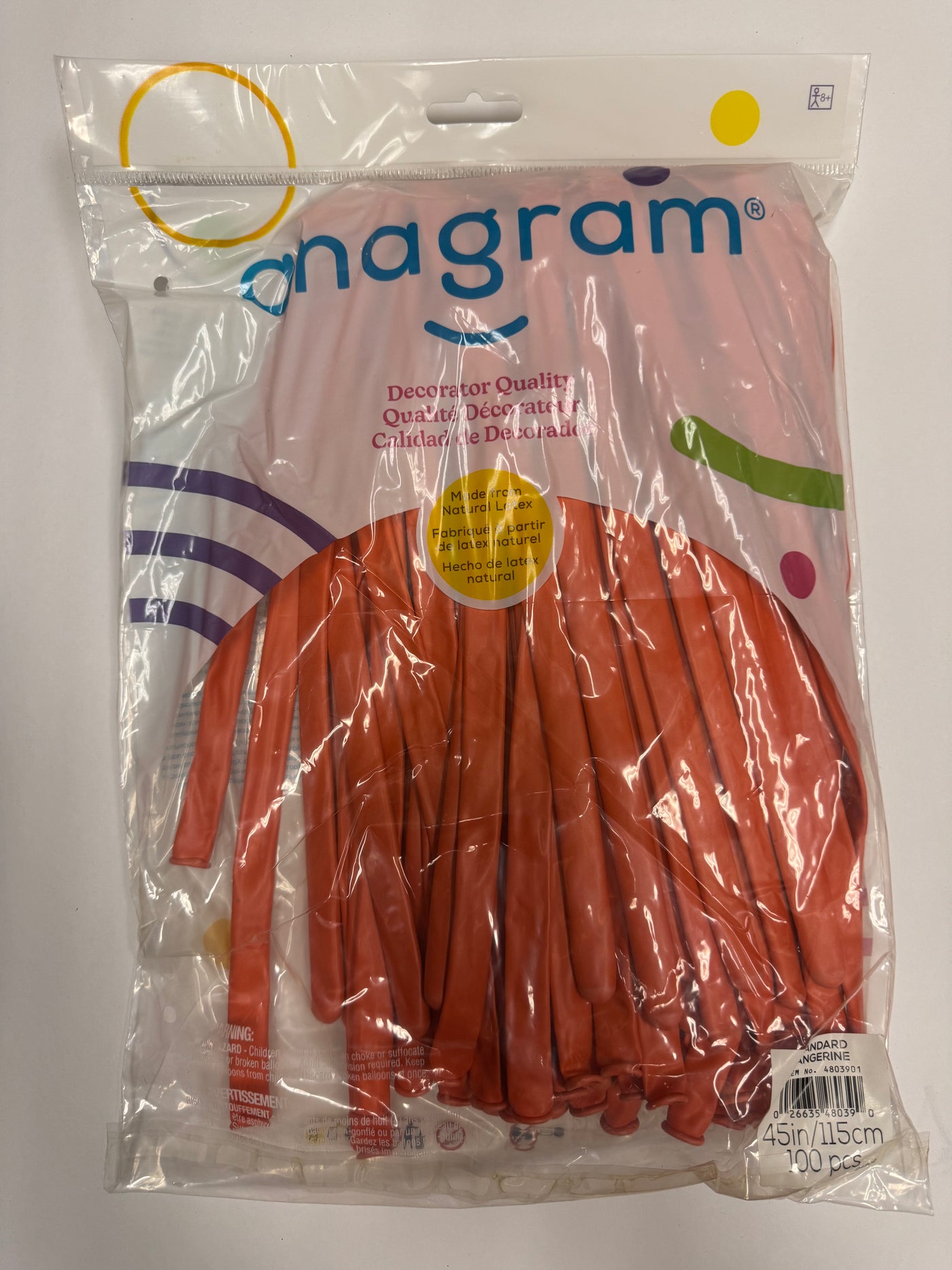 Standard Tangerine Solid 360 Twisting Latex Bag