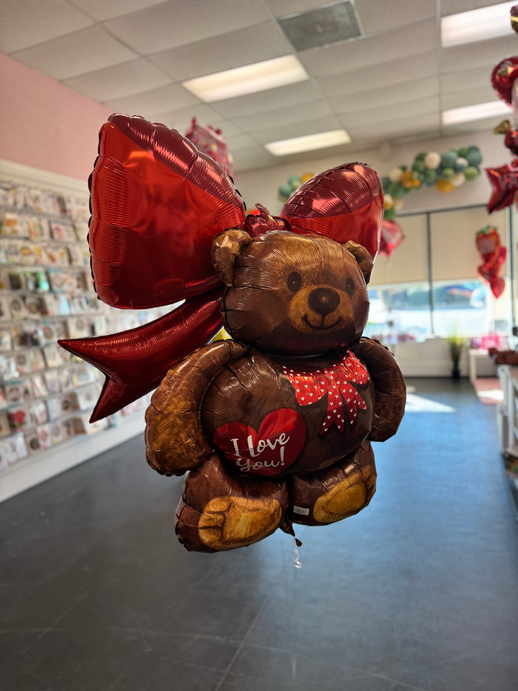 I Love You Bow Bear Foil Balloon (27 Inch)