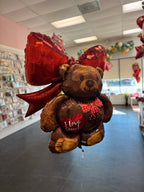 I Love You Bow Bear Foil Balloon (27 Inch)