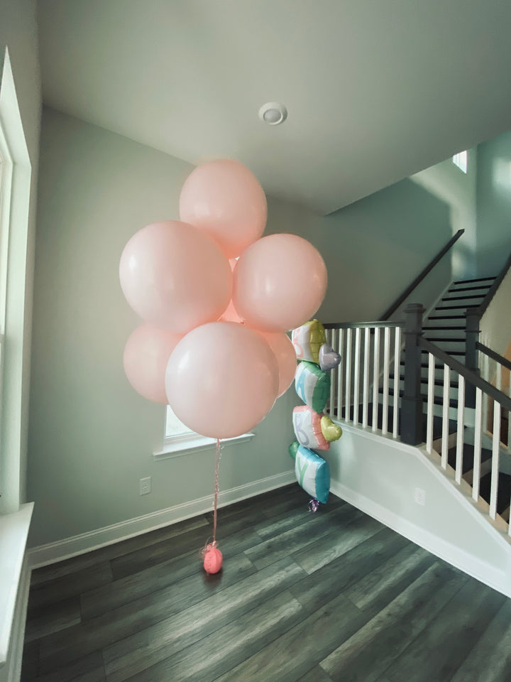 Giant Round Pastel Pink Balloon Bouquet