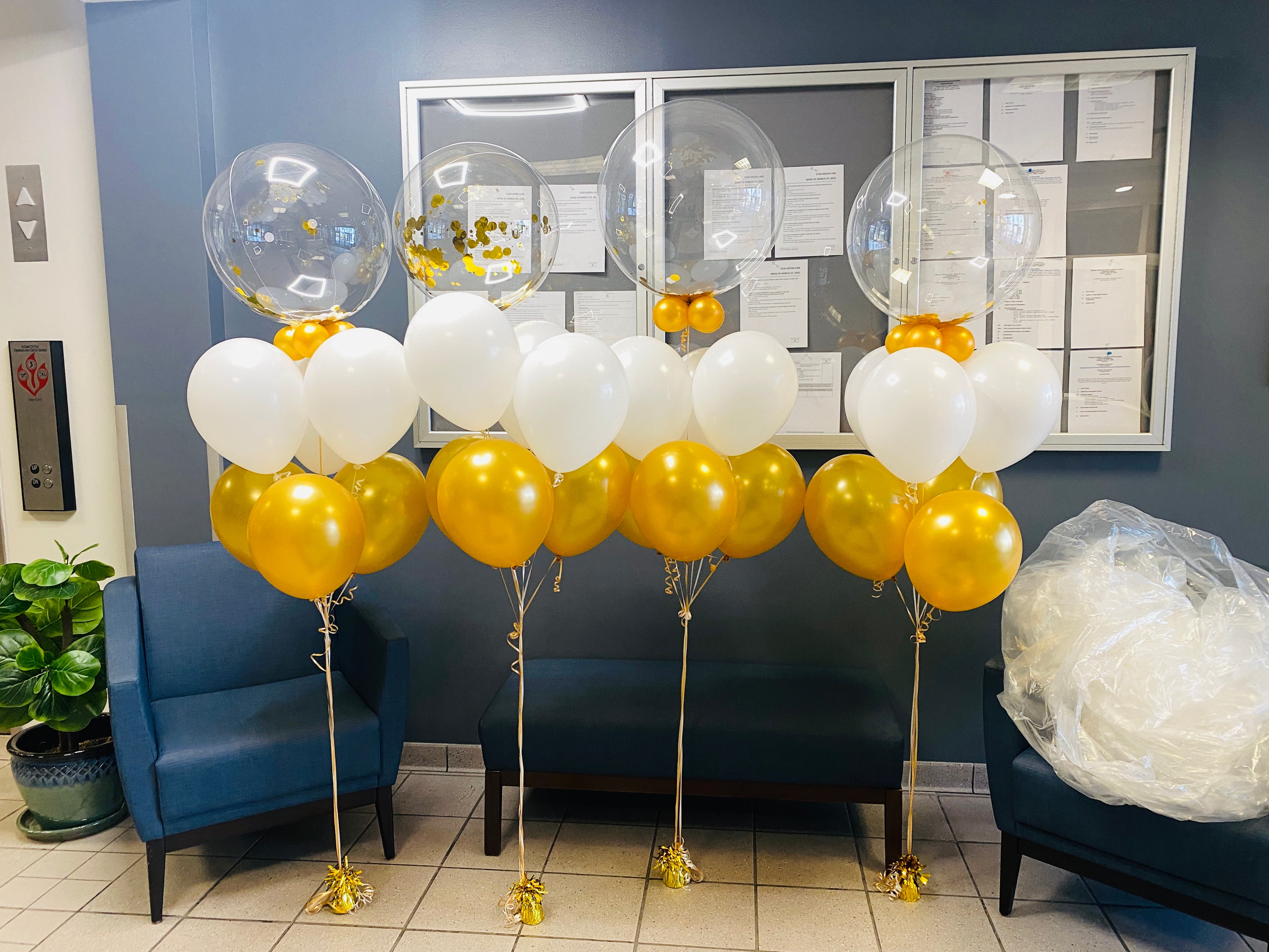 Golden Classic Confetti Bouquet – Charleston Balloon