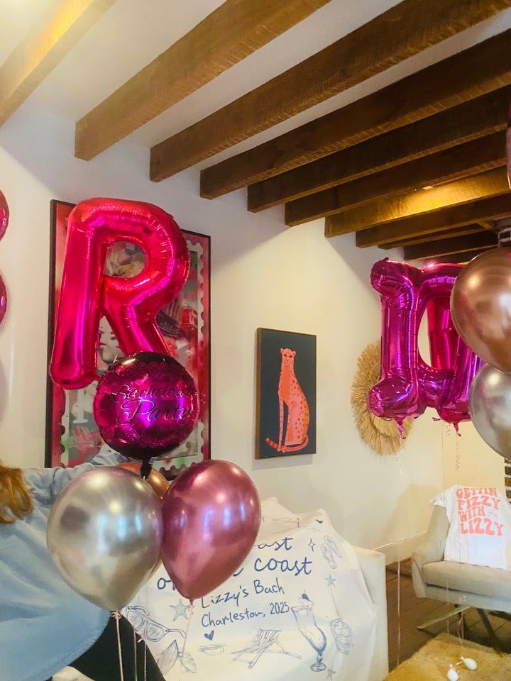 Hot Pink "Bride" Floating Letter Set (34 Inch)