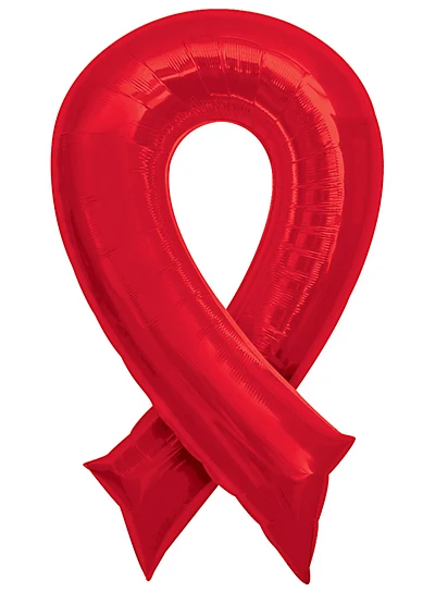 Red Awareness Ribbon Foil Balloon