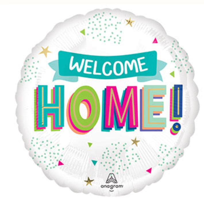 welcome home colorful foil balloon with printed 