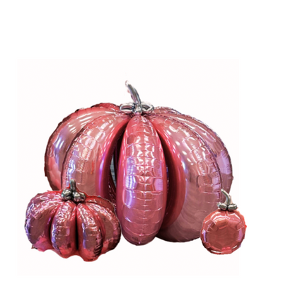 Foil balloon Pink Pumpkin Set makes for fun and easy fall or halloween decor. Add to one of our garlands to make a whimsical backdrop, or decorate a corner for a party.