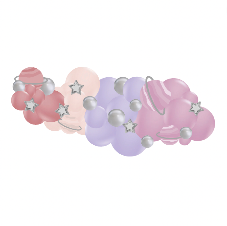 Muted Pink Planets Space Luxury Garlands