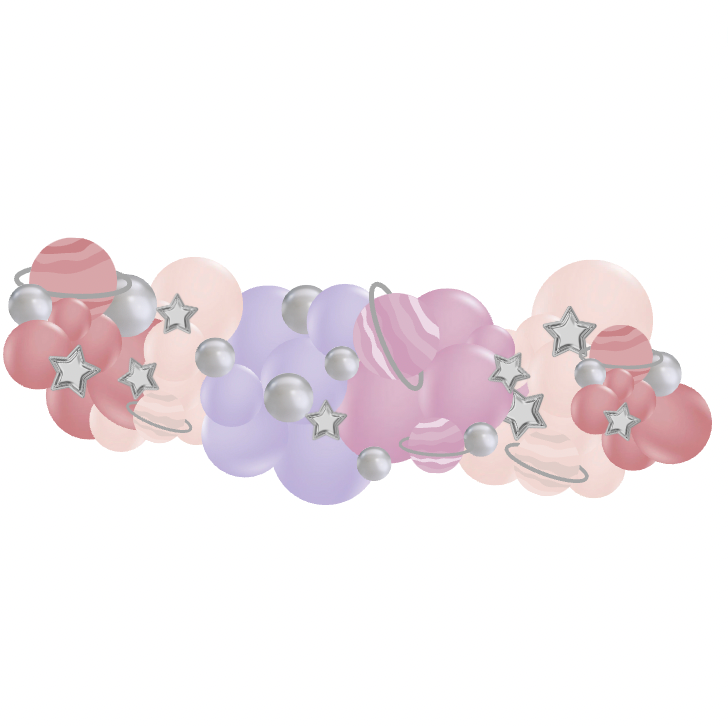 Muted Pink Planets Space Luxury Garlands