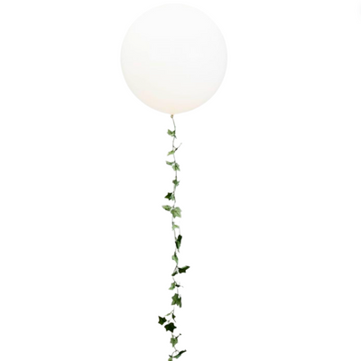 White Wedding Greenery Giant Gift Balloon