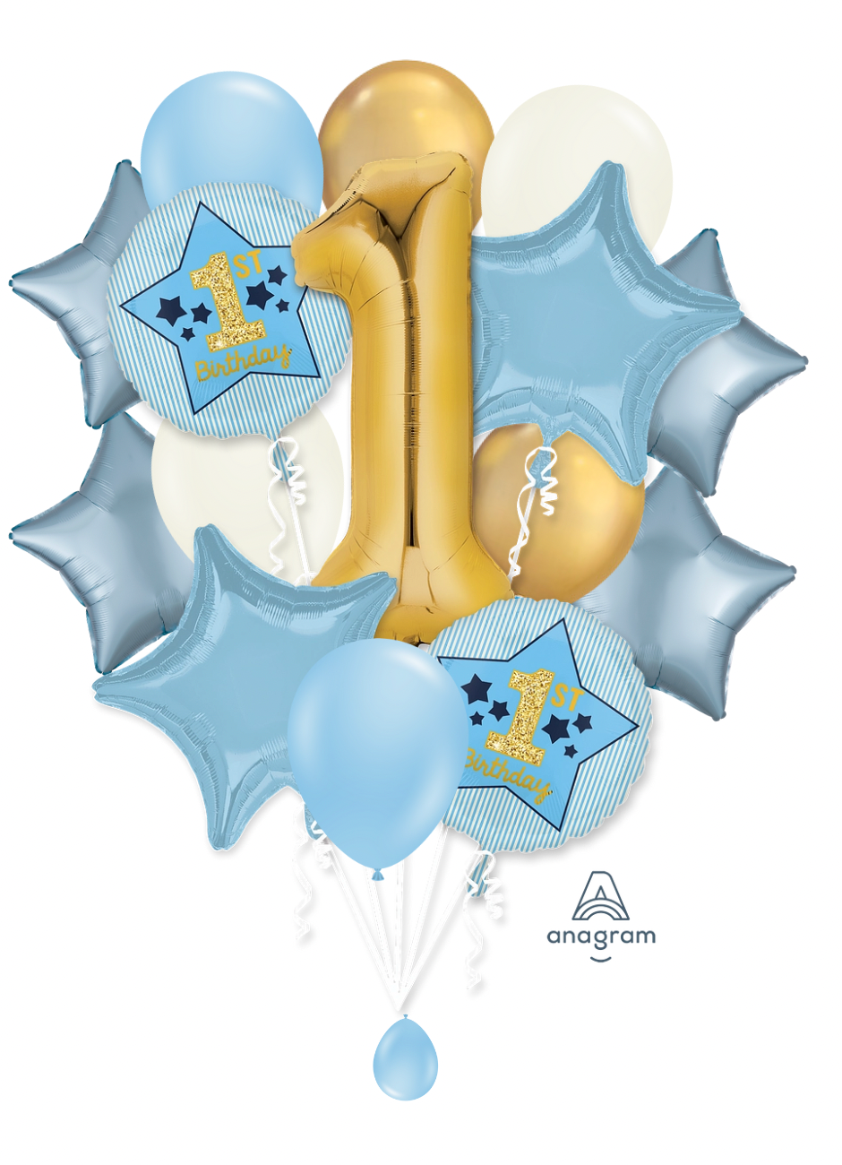 Baby Boy 1st Birthday Luxury Bouquet (sand anchor included)