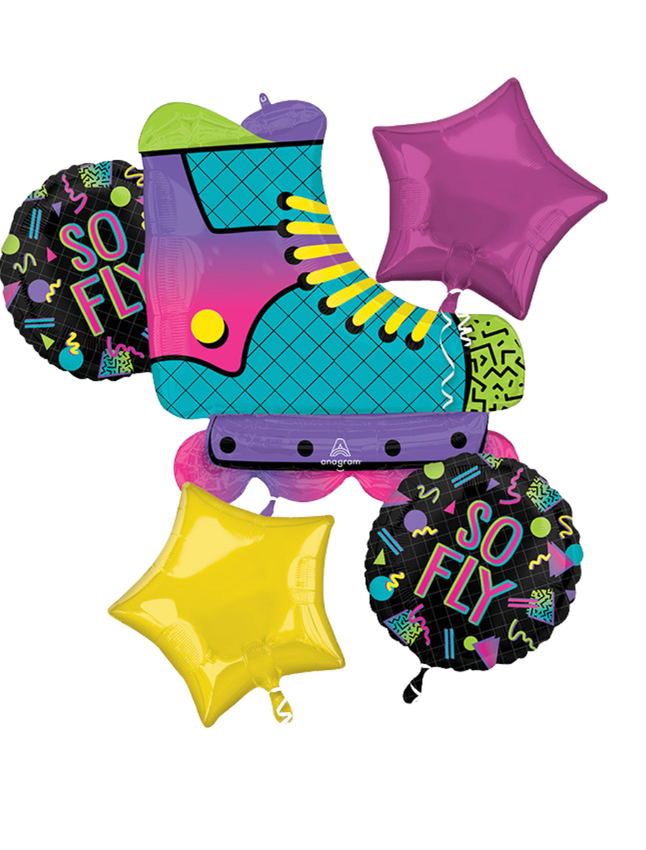 90's Party 5 Piece Foil Bouquet
