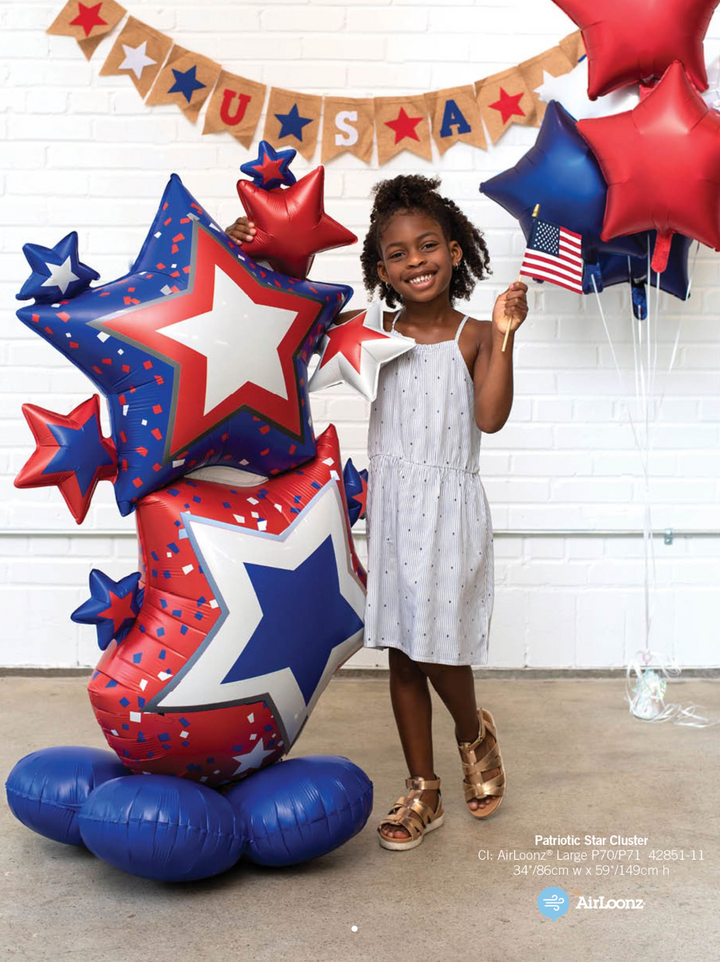 Patriotic Starlet Cluster Airloonz Balloon (59 Inch)