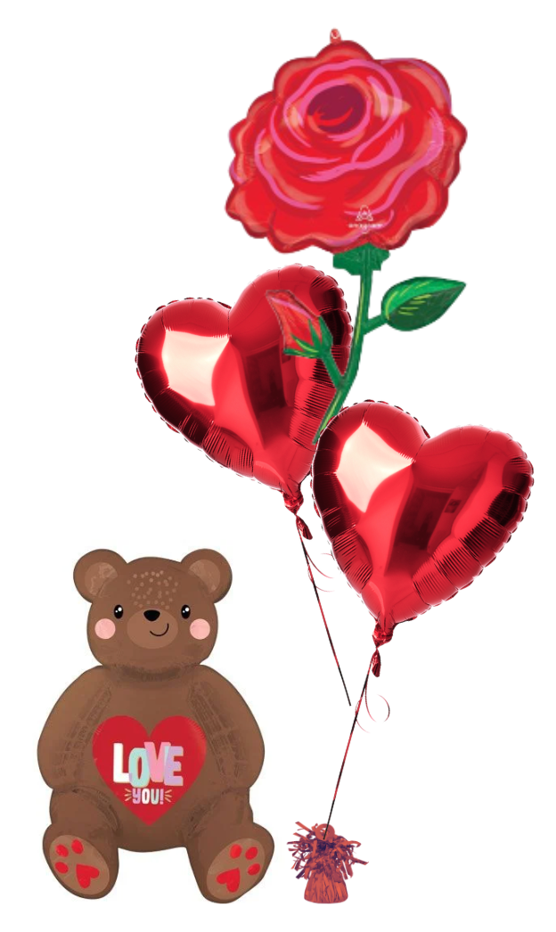 Love You Bear Rose Bouquet