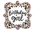 Satin Leopard Birthday Girl Balloon