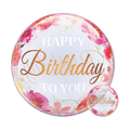 Happy Birthday to You Pink Peonies Bubble Balloon (22 Inch)
