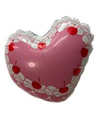 Cherry Heart Cake Foil Balloon (23 Inch)