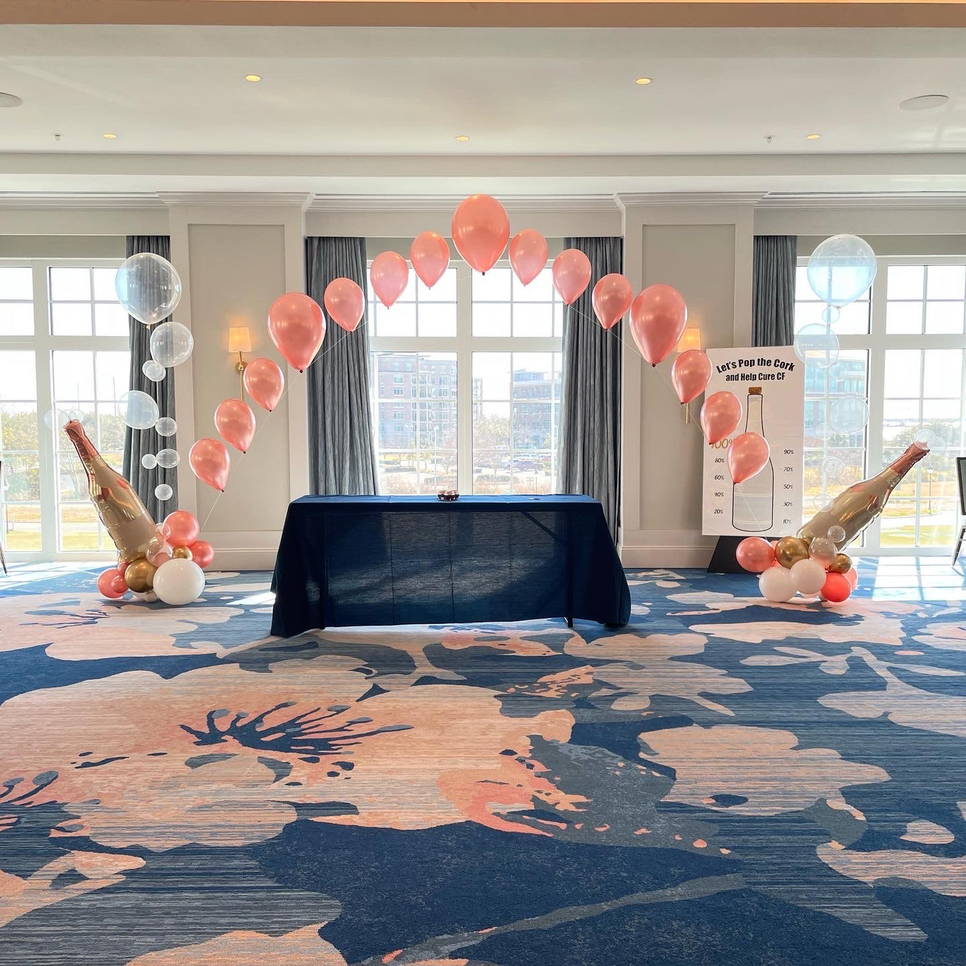 Custom String of Pearl Indoor Balloon Arch