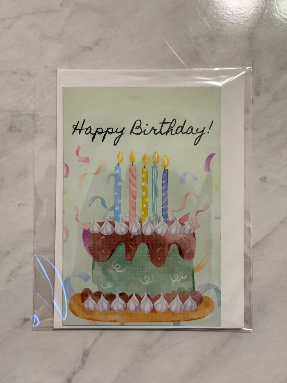 Pastel Birthday Cake Greeting Card