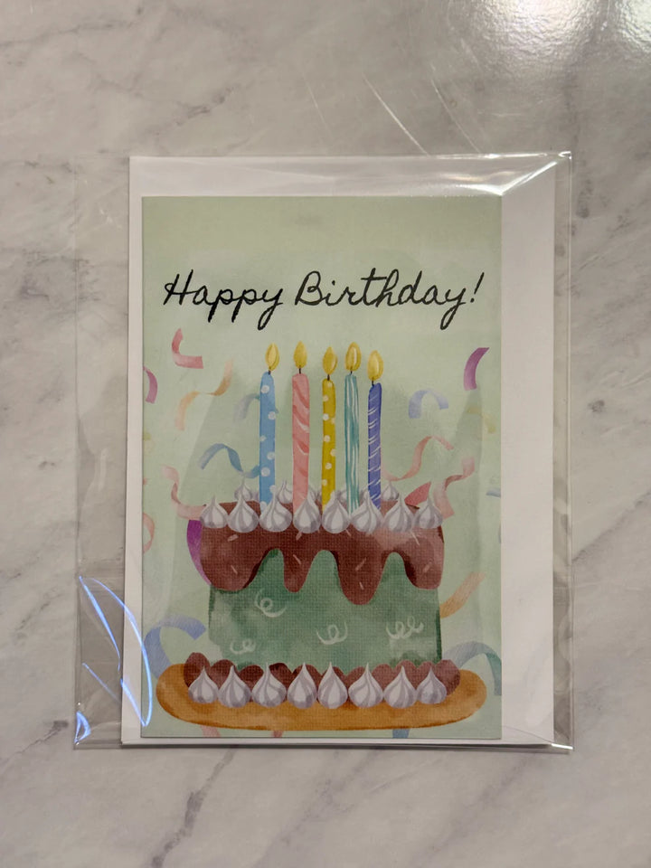 Pastel Birthday Cake Greeting Card