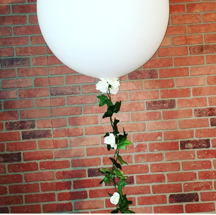 White Wedding Greenery Giant Gift Balloon